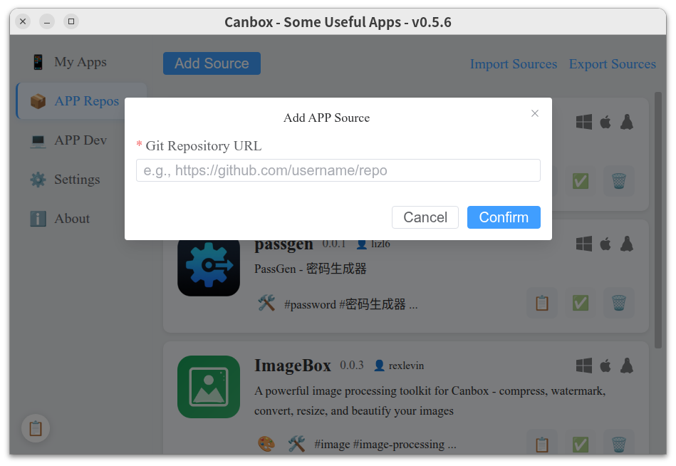 添加 APP 源